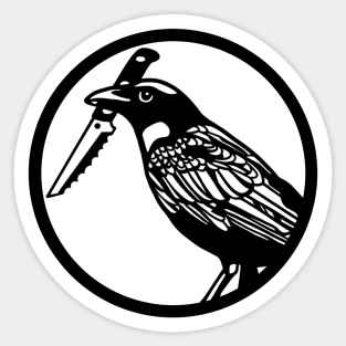 crow with knife Sticker